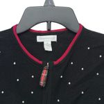 Charter Club  Vest Women's Medium Black Wool Beaded Embroidered Christmas Holiday Photo 1