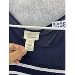 Andrea Jovine AJ Adrea Jovine Women's Blouse Blue Striped Size Small Short Sleeve Linen Photo 7