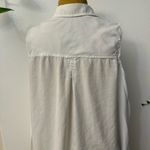 Cloth & Stone White button down shirt with long sleeves and bare shoulders Sz S Photo 10