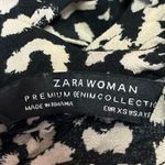 ZARA  Black Cream Leopard Animal Print Long Sleeve Ruffle Mini A-line Dress XS Photo 6