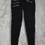 J Brand Jeans Womens 0 24 Black Skinny Leg Zippers Rocker Edgy Grunge Streetwear Photo 0