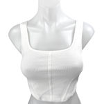 Aritzia Babaton White Rib Knit Sleeveless Square Neck Cami Crop Tank Top Size XS Photo 0