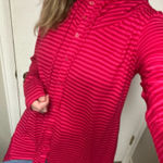 Soft Surroundings  pink striped button up hoodie L/XL Photo 0