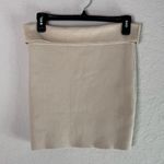 House of Harlow 1960 Ribbed Knit Mini Skirt Beige Medium Photo 1