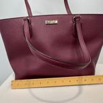 Kate Spade NWT New York Mulberry Red Leather Tote Bag With Gold Hardware & Zip C Photo 6