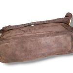 Vtg Eddie Bauer Suede Brown Hobo Adjustable Shoulder Bag-Braided Trim-Magnetic Photo 6