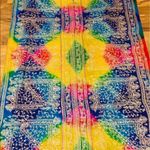 NWT Rainbow multicolor embroidered and sequin sari Red Photo 8