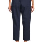 Area Stars NWT Women’s Navy Blue Ali Cropped Drawstring Cut Hem Pants Large Photo 14