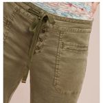 LEVEL 99 Pants Womens 27 Green Leandra Lounge Linen Blend Wide Leg Drawstring Photo 3