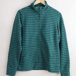 L.L.Bean Striped Full Zip Jacket Women's Small Regular Green Blue Cotton Blend Photo 0