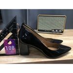Nordstrom Abound Audry Women's 10 Black Patent Leather Slip-On Block Heel Pumps Photo 2