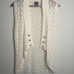 Rue 21 Cream Crochet High Low Open Sweater Vest Sleeveless Cardigan XL Layering Photo 3