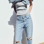 AGOLDE 90s Pinch Waist Ripped High Waist Straight Leg Jeans SZ 28 in Backdrop Photo 5