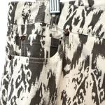 XCVI  Gray and White Ikat Boho Mid Rise Cuffed Drawstring Pants Size Large Photo 6