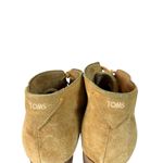 Toms  Women's 12 Lunata Wheat Suede Lace-Up Ankle Booties Block Heel Photo 3