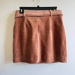 Mango MNG Casual Brown Corduroy Mini Pencil Skirt Ribbed Belt Womens Size S Photo 4