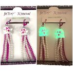 Betsey Johnson Ghost Glow in the Dark Dangle Earrings Pink White Photo 1
