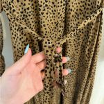easel Brown and Black Leopard Cheetah Patterned Button Up Long Sleeve Maxi Dress Photo 4