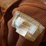 Maeve  Anthropologie Eliza Henley Babydoll Tunic Thermal Shirt Burnt Orange Small Photo 11