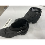 MIA Womans Audrina Ankle Boots 8 M Black Velvet Block Heel Side Zip Buckle Photo 2