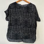 Forever 21 π¦ Black White Short Sleeve Blouse Small Photo 0