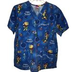 Disney Wonderful‎ World of  Pooh Christmas Scrub Shirt Photo 0