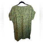 Cut Loose Olive Green Floral Linen Tunic Dress Size M Photo 1