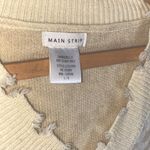 Main Strip  boho cream/tan cheetah print distressed chunky sweater Photo 2