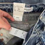 Moussy 23 NEW Monroe Tapered Jeans Blue Distressed Patchwork Stone Medium Wash Photo 6