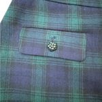 Loft  Plaid Button Trim Shift Skirt Navy and Green Photo 6
