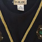 Vintage Plain Jane by Sweet Baby Jane Navy Dress with Embellished Cardigan Blue Size M Photo 5