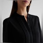J.Crew  very pretty Elegant Black Pleated Blouse Photo 1