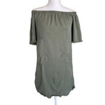 Glam Green Off The Shoulder Tunic Top Size Small Photo 1