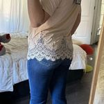 The Kooples Women’s 3 Pink Jersey Knit Lace Top New NWT Photo 2