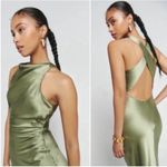 Reformation  Casette Silk Dress in Artichoke 10 Photo 4