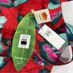 Farm Rio  Summer Foliage Linen Mini Dress Red Medium NWT Photo 5