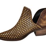 Musse & Cloud  Anthro Tan Netflix Perforated Leather Bootie Size 7 Festival Boho Photo 4