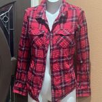 Roxy  red plaid button up collared shirt Photo 1