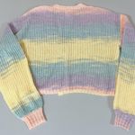 Full Tilt Tillys Pastel Striped Knit Cropped Cardigan Sweater Top Blouse Size XS 🌸✨ Photo 1
