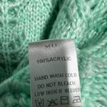 Blue Blush  Mint Green Crochet Knit Sweater Women's Medium Loose Fit Open Knit Photo 3