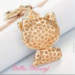 Hello Kitty White & Pink SILVER  Bling Rhinestone Keychain or Charm Key Photo 1