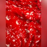 Free People  Red Floral Smocked Jumpsuit Romper – Size Medium Photo 4