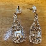 New Years Elegant Gold and Silver Champagne Bottle Earrings Photo 5