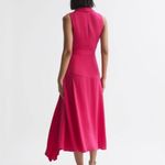 Reiss NWOT  Claire collar pleated rose color midi-dress size 0 Photo 4
