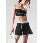 Alo Yoga Alo Airbrush Streamlined Skirt Black White Slit Sports Tennis Athletic Skort L Photo 6