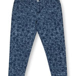 Rue 21 Jeans Womens 9 Floral Print Tapered Ankle Retro Boho Blue Stretch Denim Photo 0