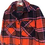 BLANKNYC Plaid Jacket Shacket Womens XS Orange Black Preppy Boho Casual Classic Photo 3
