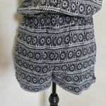 Loft  Boho Black White Print Shorts Romper Photo 2