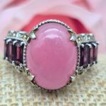 STS Chuck Clemency Sterling Silver & Pink Cocktail Statement Ring Size 11.5 Photo 2