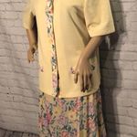 Vintage Pablo Connection Blazer & Pleated Skirt Yellow Size 14 Photo 3